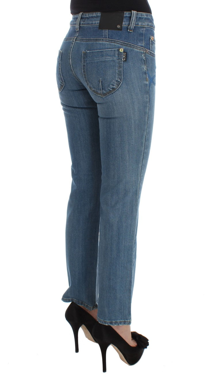 Chic Slim Fit Blue Jeans for the Modern Woman