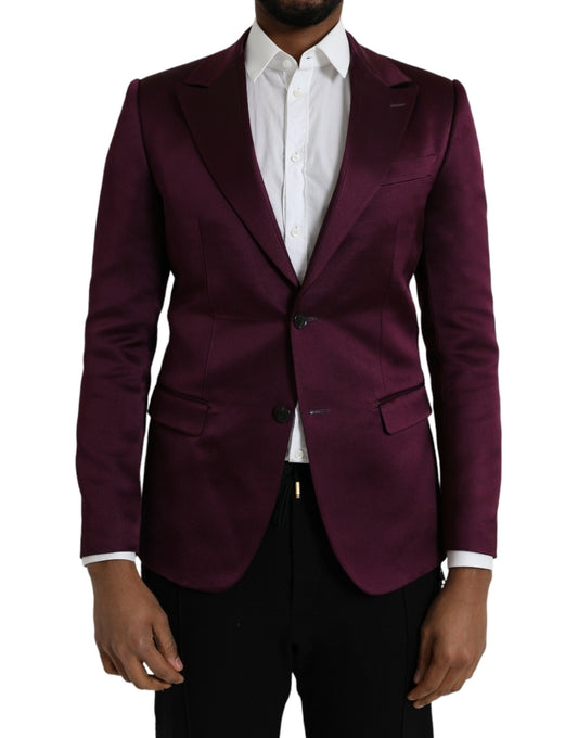 Maroon Silk Single Breasted Coat Blazer