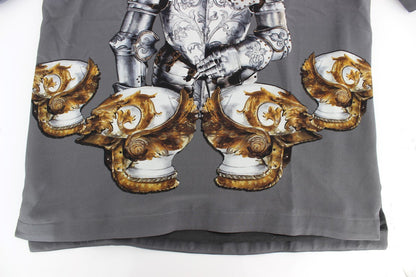Enchanted Sicily Silk Blouse with Knight Print