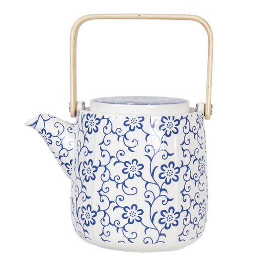 Teapot with Filter Blue White 16x11x12/20 cm / 800 ml