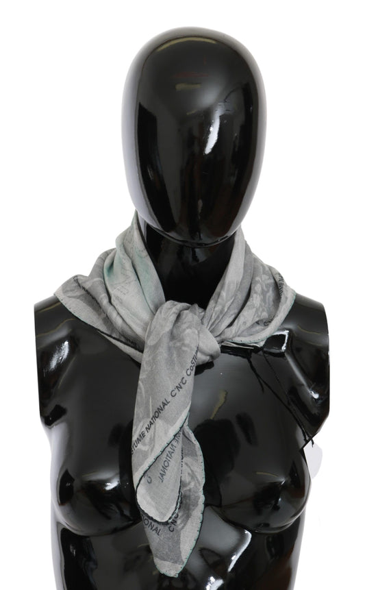 Elegant Gray Silk Scarf for Women