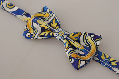 Multicolor Majolica Print Adjustable Papillon Bow Tie